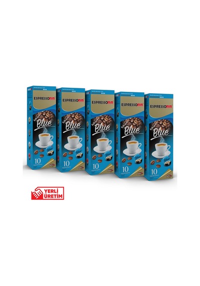 Espressomm® Tchibo Cafissimo Makineleri İle Uyumlu Blue Kafeinsiz Kapsül Kahve 5 x 10'lu