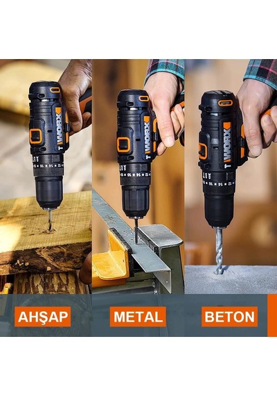 Worx Wx370.9 20volt Profesyonel Şarjlı Darbeli Matkap Akü Dahil Değildir Fr Wx370.9