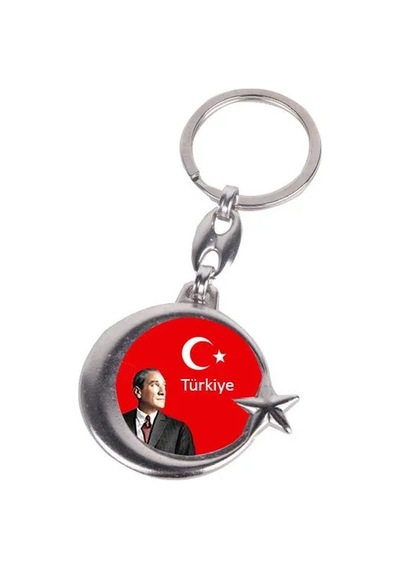 Asker Uğurlama Anahtarlığı Ay Yıldızlı Metal İki Yüzü İsim Ve Fotoğraf Baskılı Diğer