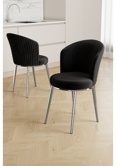 Nisare Serisi 90x168 Lak Panel Siyah Mermer Desen Masa Takımı Krom Ayaklı 6 Sandalye Siyah Mermer - Siyah Nisare Serisi 90x168 Lak Panel Siyah Mermer Desen Masa Takımı Krom Ayaklı 6 Sandalye Siyah Mermer - Siyah
