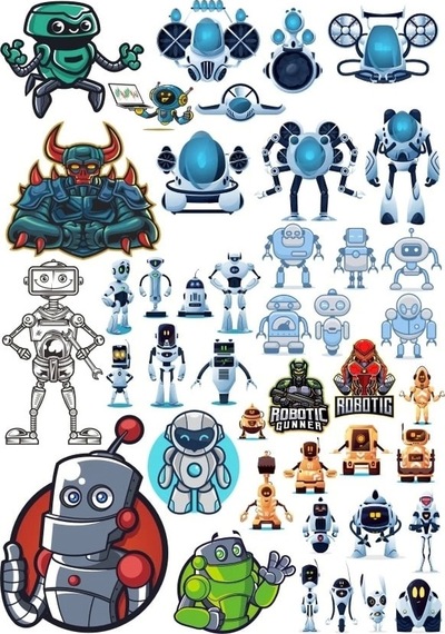 Robot Sticker Set 2 20 Parça Telefon, Tablet, Defter, Laptop Sticker
