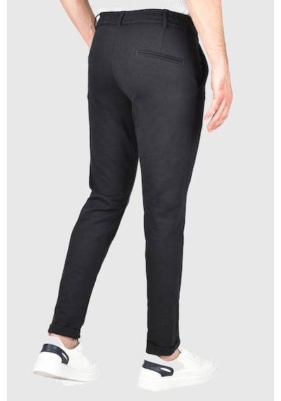 Deepsea Erkek Koyu Lacivert Beli Lastikli Slim Fit Likralı Duble Paça Penye Spor Pantolon 2502385 Koyu Lacivert