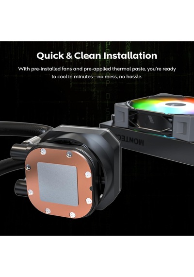 Hyperflow Dijital 240 Cpu Sıvı Soğutucu, 3100 Rpm Pompalı 240 Mm Aıo, 2 120 Mm E28 Argb Fanlar, Gerçek Zamanlı Di Diğer