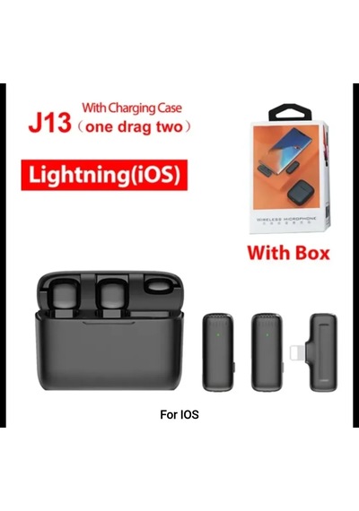 J13 Apple Uyumlu iPhone Lightning Kablosuz Yaka Mikrofonu Gürültü Azalt
