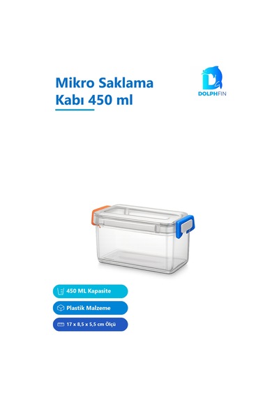 Mikro Saklama Kabı 450 Ml Çok Renkli Plastik