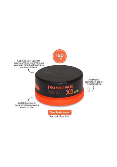Men Pro Hair Wax X5 Turuncu 150 Gr