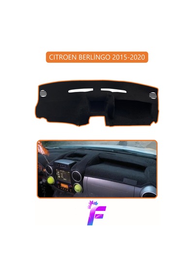 Cıtroen Berlingo 2015-2020 Uyumlu Torpido Örtüsü Çatlama Karşı Tam Koruma Tam Uyum D70 Kahverengi