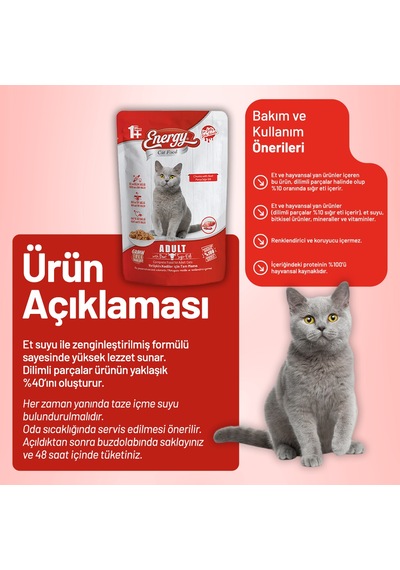 Sığır Etli Yetişkin Yaş Kedi Maması 85 G - 6 Adet