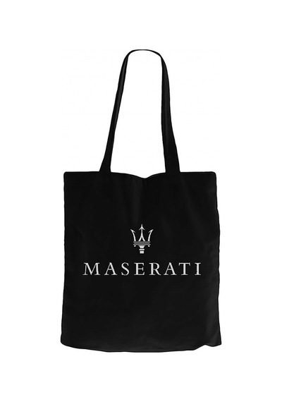Maserati Logo Siyah Kanvas Bez Çanta Siyah
