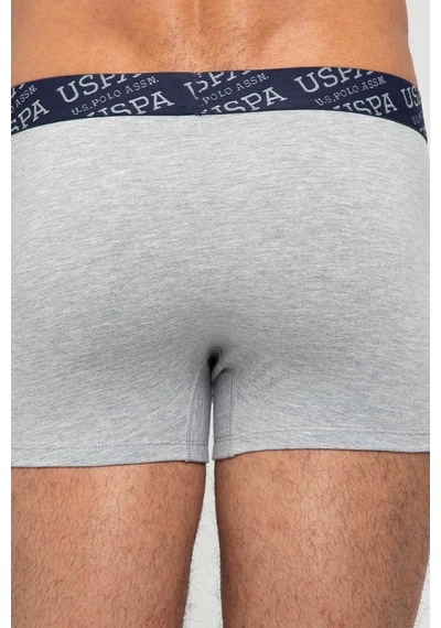 U.S. Polo Assn. Erkek Gri Melanj - Lacivert 2 Li Boxer 80342