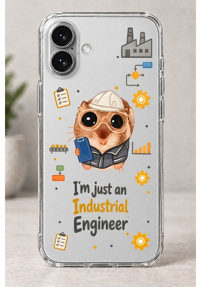 Sad Hamster Endüstri Mühendisi Baskılı Şeffaf Telefon Kılıfı