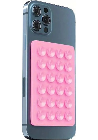 Goldenqian 24-kare Kalınlaşmış Silikon Ped Arka Etiket Vantuz Vantuz Cep Tablet Telefon Bagaj Vantuz Evrensel Telefon Pink Pink