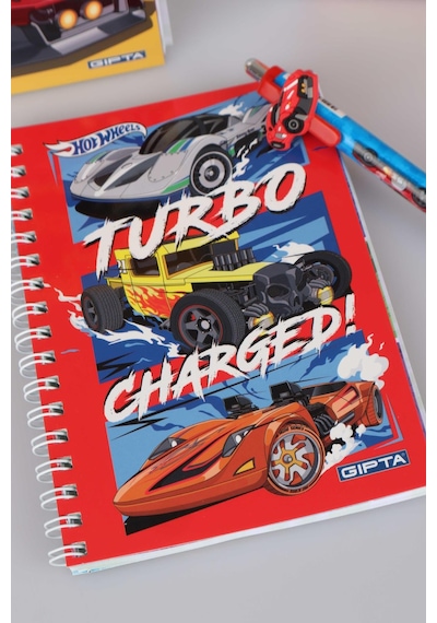 Yeni Sezon Lisanslı Hot Wheels Spırallı A6 Çizgili Not Defteri / Bloknot Ve 0.7 Versatil Uçlu Kalem 2'lisi Ahşap