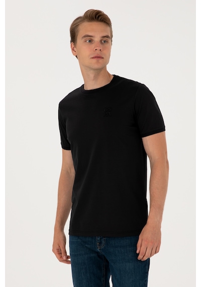 U.S. Polo Assn. Erkek Regular Fit Siyah Bisiklet Yaka Tişört 50300815-VR046