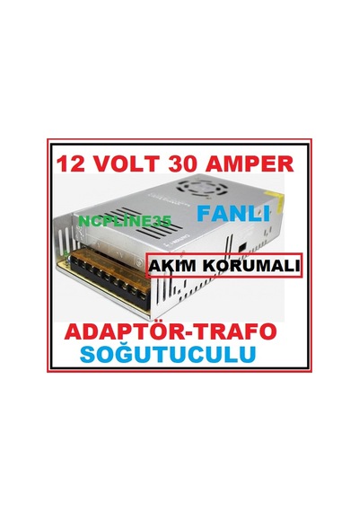 Kamera Sistemleri için 12V 30 A Akım Korumalı Fanlı Adaptör