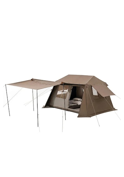 8 Kişilik 4 Mevsim Su Geçirmez Gölgeli Kamp Çadırı 210d Oxford Kumaş 13m2 395x275x220 Cm Bej