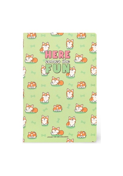 Legami Quaderno Medium Çizgisiz Defter Corgi A5not0098 Çok Renkli