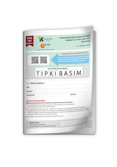2026 Yks Ydt İngilizce Ösym Tıpkı Basım Çıkmış Soru Deneme Kitapçığı Video Çözümlü Türkiye Geneli