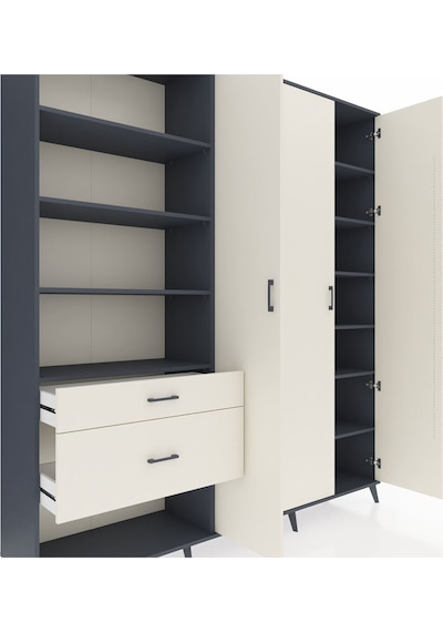 Hyperion Dolap 16 Raflı 2 Çekmeceli 3 Kapaklı 220x44x243 Antrasit-aytaşı/aytaşı Aytası/aytası Hyperion Dolap 16 Raflı 2 Çekmeceli 3 Kapaklı 220x44x243 Antrasit-aytaşı/aytaşı Aytası/aytası
