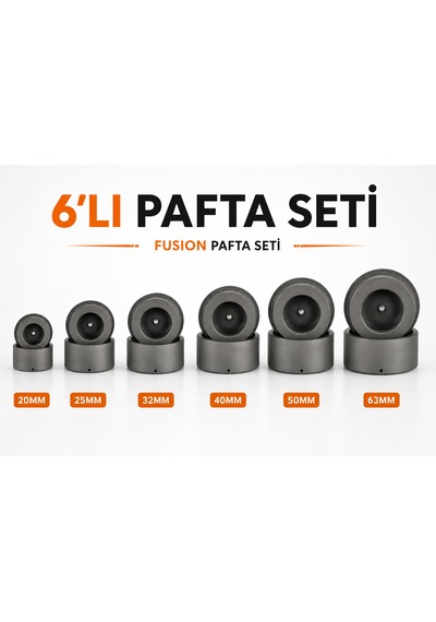 Fusion 6'lı Pafta Seti 20-25-32-40-50-63 Mm Pprc Boru Kaynak Makinesi Uyumlu