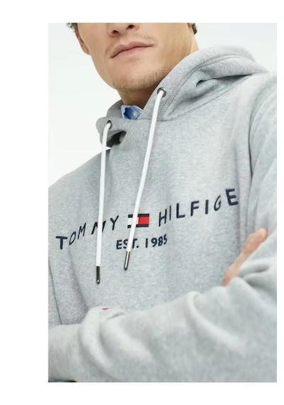 Tommy Hilfiger Kapşonlu Sweatshirt Gri
