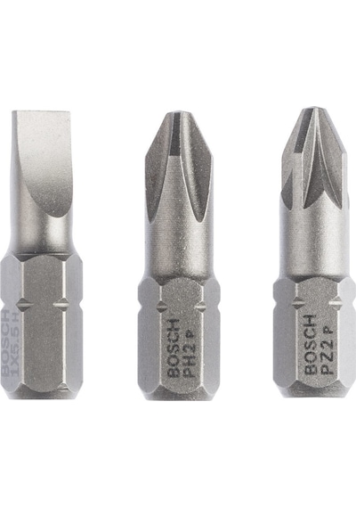 Bosch 3 Parça Extra Hard PH2/PZ2/SL1.0x25 mm Vidalama Ucu Seti - 2607001766