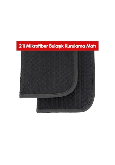Pıkas 2 Li Mikrofiber Bulaşık Kurutma Matı 36x44 Cm Ultra Emici Mat Tezgah Üstü Bulaşık Pedi Açık Bej