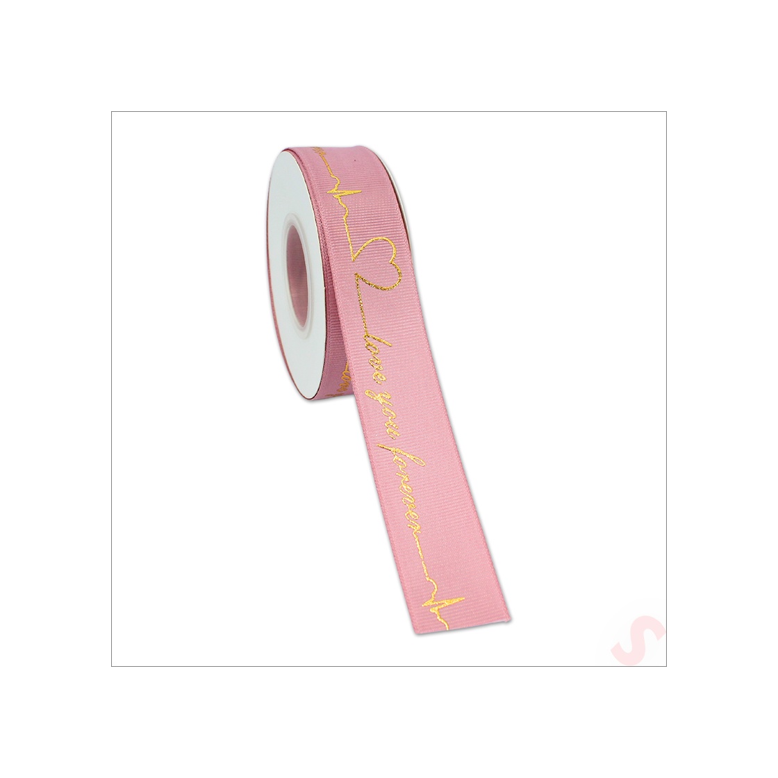 Grogren Kurdele Love You Altın Baskılı, 2,5cm X 23mt - Pembe 0 - 99