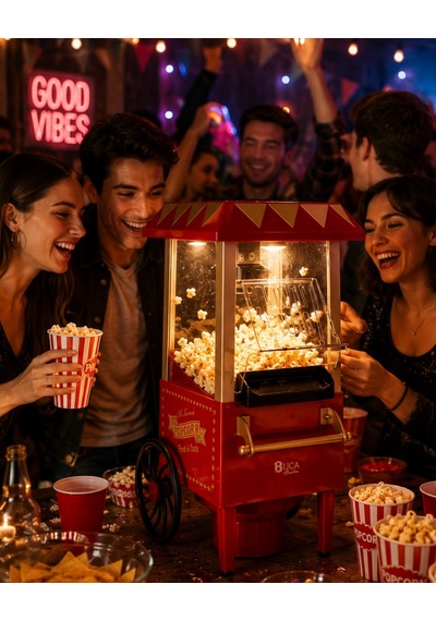 Mey İthalat Yağsız Popcorn Makinesi Hızlı Sıcak Hava Mısır Patlatıcı Ev Tipi Kullanım Renkli