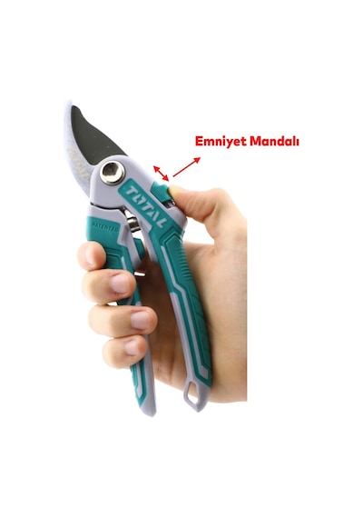 Bağ Makas Bahçe Bitki Çiçek Gül Ağaç Üzüm Filiz Çubuk Çıbık Dal Budama Kesme Bıçkı Makası 220 Mm