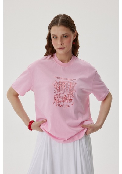 Buly Vılla Escape Baskılı T Shırt Soft Pembe