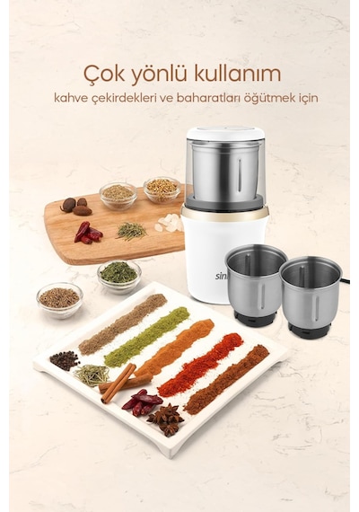 Sinbo Scm-2982 Kahve Baharat Öğütme Makinesi - Beyaz/gold