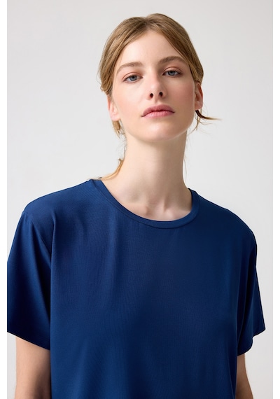 Los Ojos X Melodi Lacivert Oversize Geniş Kalıp Tişört Boyfriend T-shirt Lacivert Lacivert