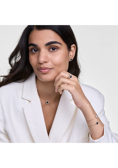 Audrey Ring Black Agathe Gold Altın