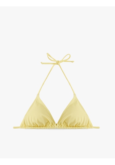Koton Boyundan Bağlamalı Üçgen Bikini Üstü Sarı 6sak10002mm
