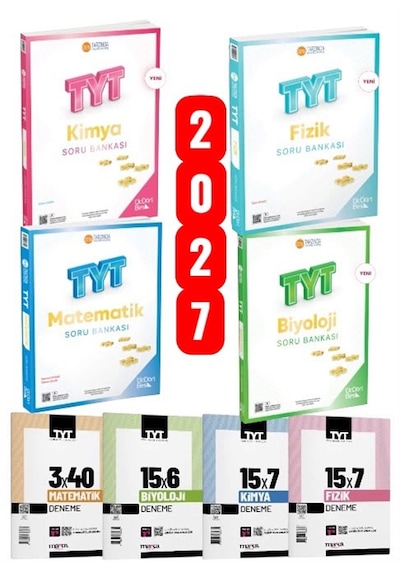 Üç Dört Beş Yayıncılık 345-2027 Tyt Matematik Fizik Kimya Biyololoji Soru Bankası 4'lü Sayısal Set Tyt 4 Deneme Seti