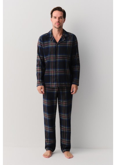 Suwen Matthew Erkek Maskülen Pijama Takımı Sh26300660b1352 Lacivert Ekose