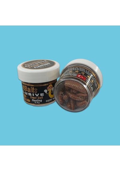 Renat Trout Bait Peynir Kokulu Silikon Kurtçuk Alabalık Yemi 15 Pcs - Kahverengi-9559
