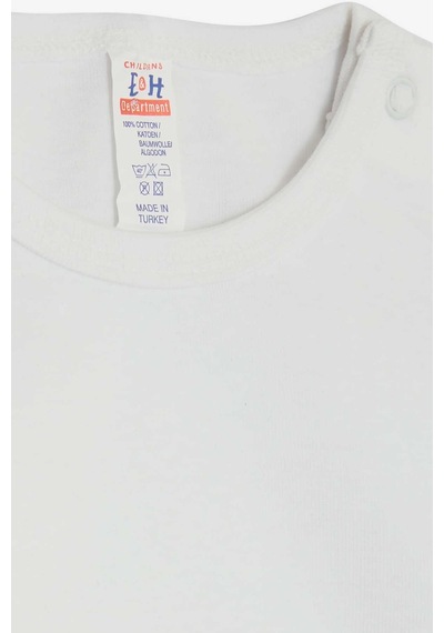 Breeze Erkek Bebek Çıtçıtlı Body Araba Baskılı 9 Ay-3 Yaş, Beyaz