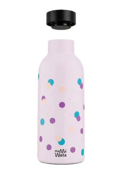 Mamawata Bubbles Paslanmaz Çelik Termos Matara 470 Ml Sızdırmaz Yalıtımlı Suluk Açık Pembe
