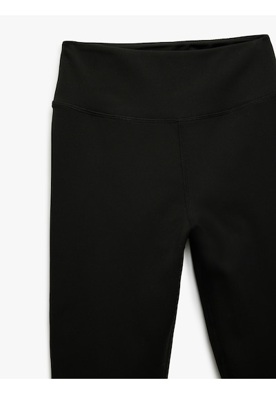 Koton Normal Bel Dikiş Detaylı Skinny Fit Spor Tayt Siyah 5sak40250nk Siyah