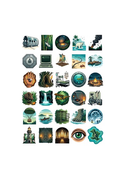 30 Adet Lost Temalı Sticker Seti - Laptop Defter Telefon İçin Çok Renkli