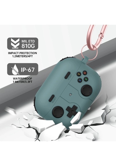 Caseonn Apple Uyumlu AirPods Pro 3 Kılıf Retro Gamepad Siyah