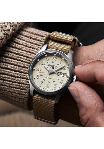 Seiko Srpj83k1 Otomatik Nato Bej 10 Atm 36 Mm Erkek Kol Saati Gri