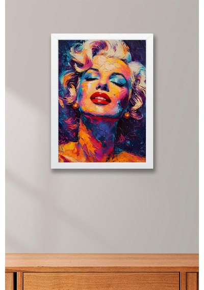 Marilyn Monroe Pop Art Yağlı Boya Çerçeveli Tablo - Pop Art Poster Tablo