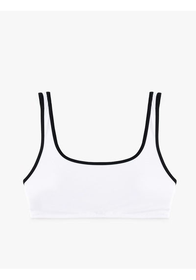 Koton U Yaka Biyeli Spor Bralet Bikini Üstü Beyaz 6sak10065mm