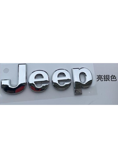 Jeep Bagaj / Kaput Yazı Logo Krom Parlak Gri Hood Trunk Lettering