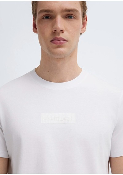 Mavi M0613270-620 Mavi Black Logo Baskılı Tişört Erkek T-shirt Beyaz