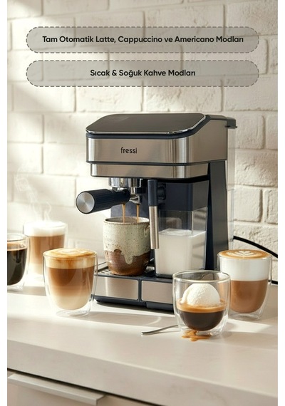 Fressi EM-02 Urban 1350 W Espresso Latte Cappuccino Kahve Makinesi