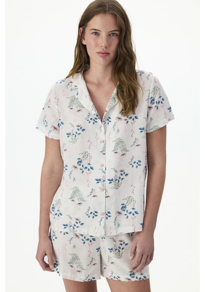 Penti Beyaz Petal Mist Gömlek Şort Pijama Takımı